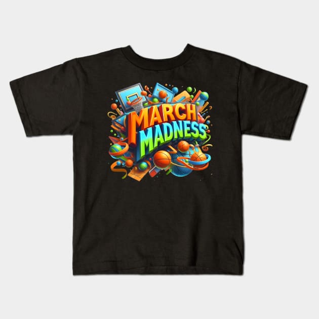 march madness competition Kids T-Shirt by CreationArt8